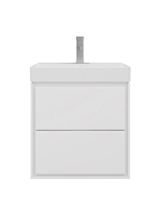 Тумба для ванной 55 см с ящиками Watersense Carol без фасада белая W02087