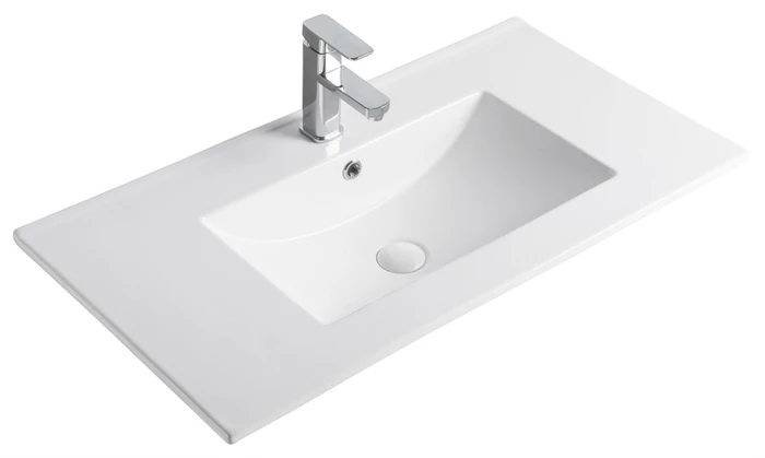 Встраиваемая сверху белая раковина для ванной Gid 9090E 71105