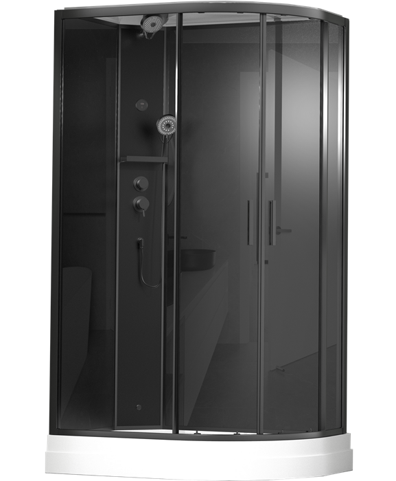 Timo Premium ILMA Black 902 L душевая кабина (120*80*222) ILMA902LB - фото 63018