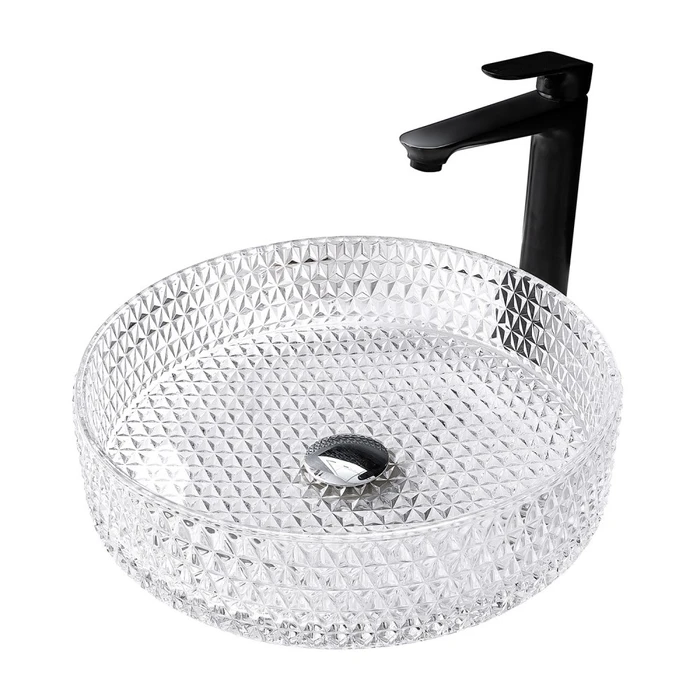 Раковина накладная стеклянная ABBER Glas AK2301 прозрачная AK2301