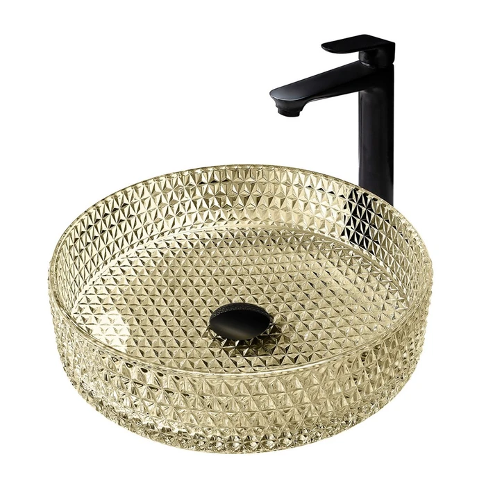 Раковина накладная стеклянная ABBER Glas AK2301GG золото AK2301GG