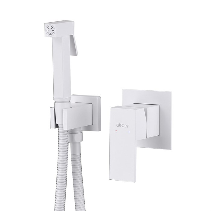 Смеситель ABBER Daheim AF8225W с гигиеническим душем, белый матовый AF8225W - фото 74685