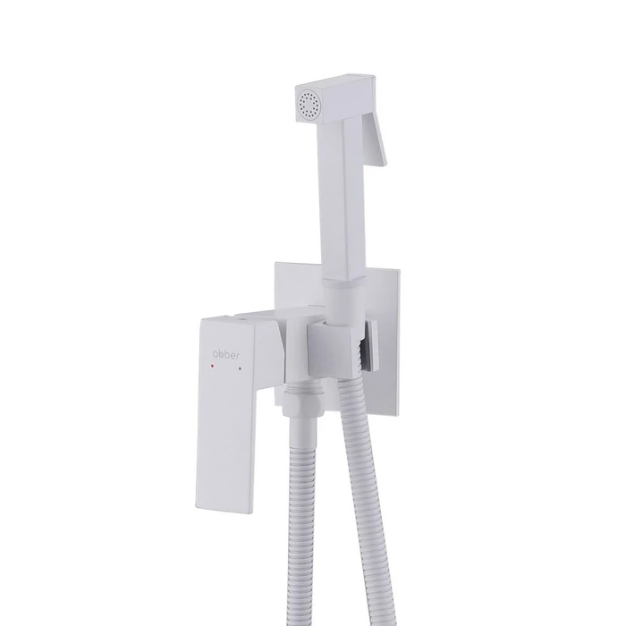 Смеситель ABBER Daheim AF8226W с гигиеническим душем,белый матовый AF8226W