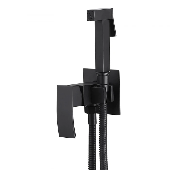 Смеситель ABBER Wasserfall AF8625B с гигиеническим душем, черный матовый AF8625B