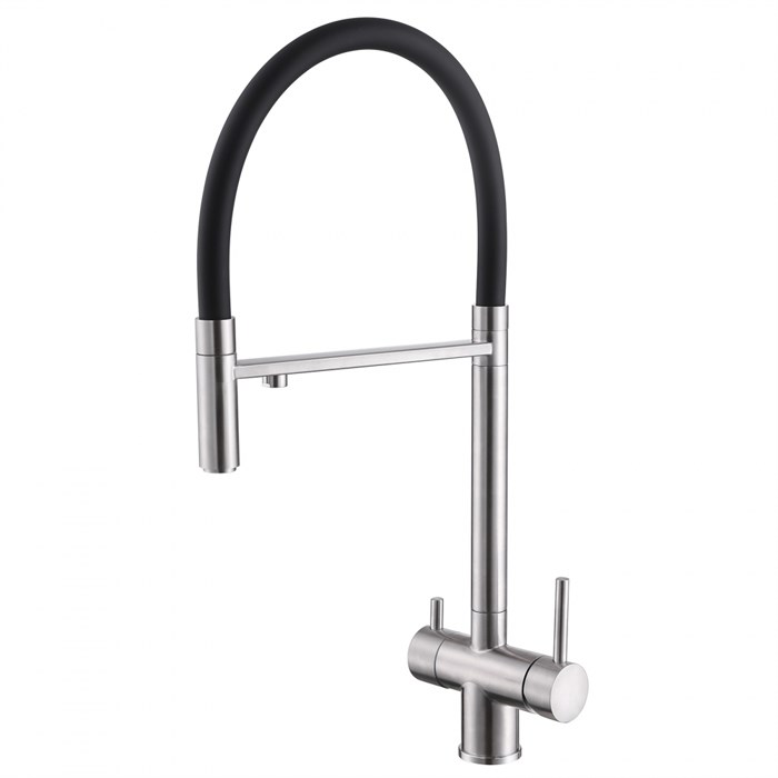 Смеситель ABBER Wasser Kreis AF81141 для кухни с подключением фильтра и выдвижной лейкой, хром AF81141 - фото 74788