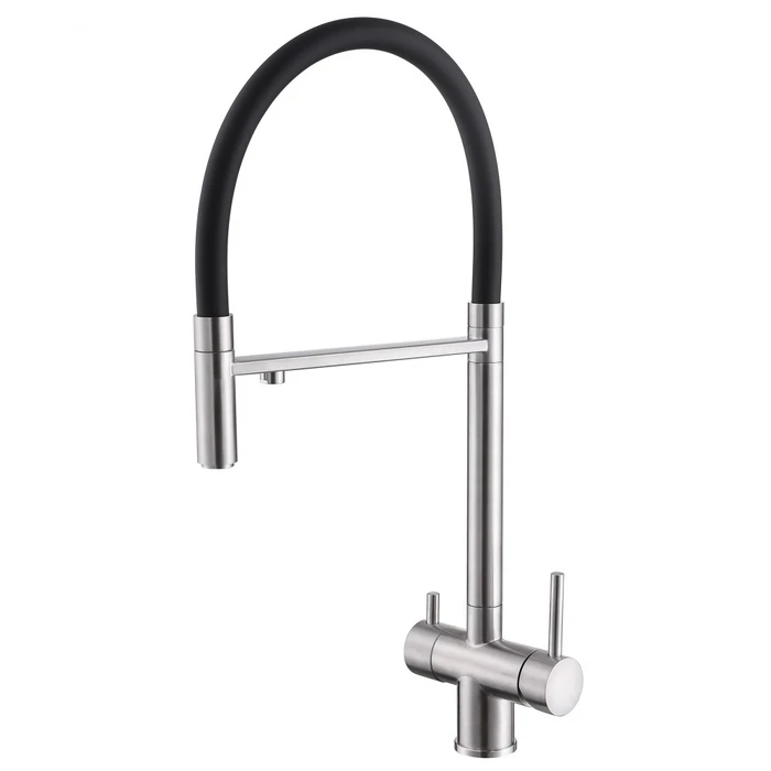 Смеситель ABBER Wasser Kreis AF81141 для кухни с подключением фильтра и выдвижной лейкой, хром AF81141
