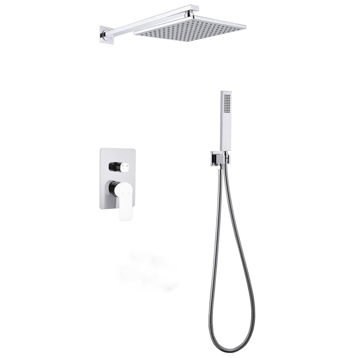 Душевая система ABBER Weiss Insel AF8018W скрытого монтажа без излива, белый-хром AF8018W - фото 75138
