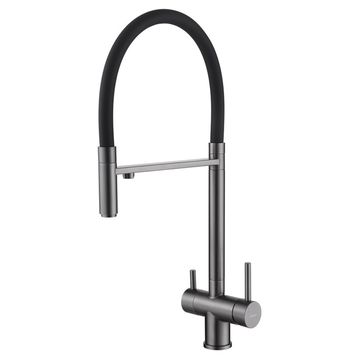 Смеситель ABBER Wasser Kreis AF81141NG для кухни с подключением фильтра и выдвижной лейкой, никель AF81141NG - фото 75192