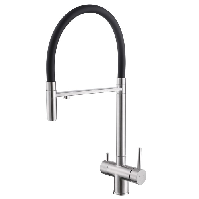 Смеситель ABBER Wasser Kreis AF81141SP для кухни с подключением фильтра и выдвижной лейкой, сатин AF81141SP - фото 75195