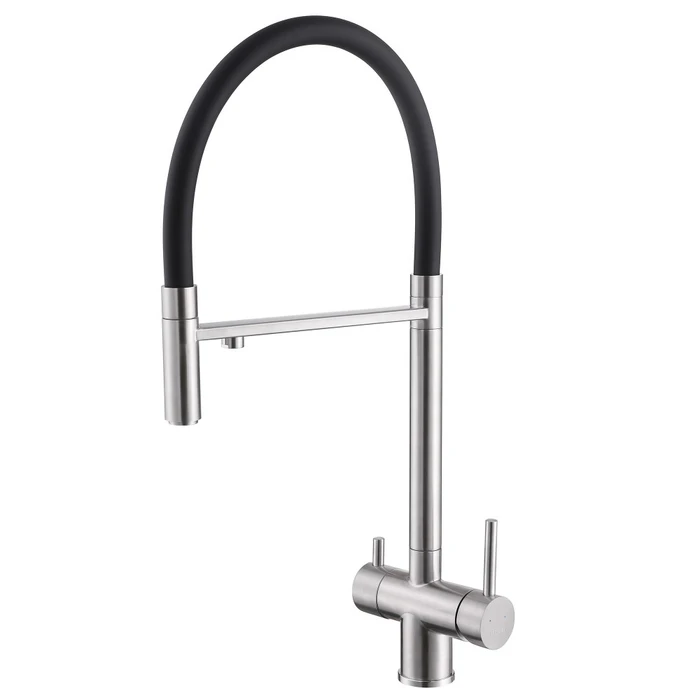 Смеситель ABBER Wasser Kreis AF81141SP для кухни с подключением фильтра и выдвижной лейкой, сатин AF81141SP