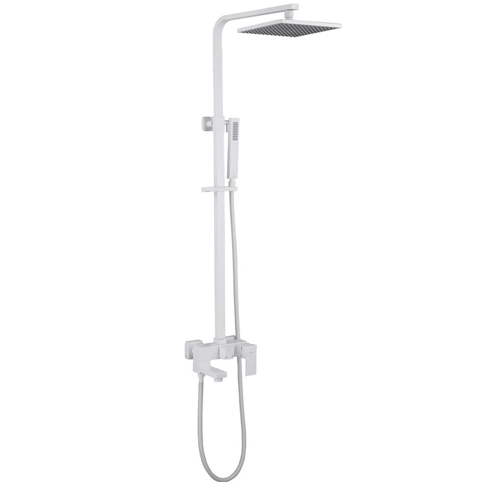 Душевая стойка ABBER Daheim AF8216WL с изливом, белая матовая AF8216WL