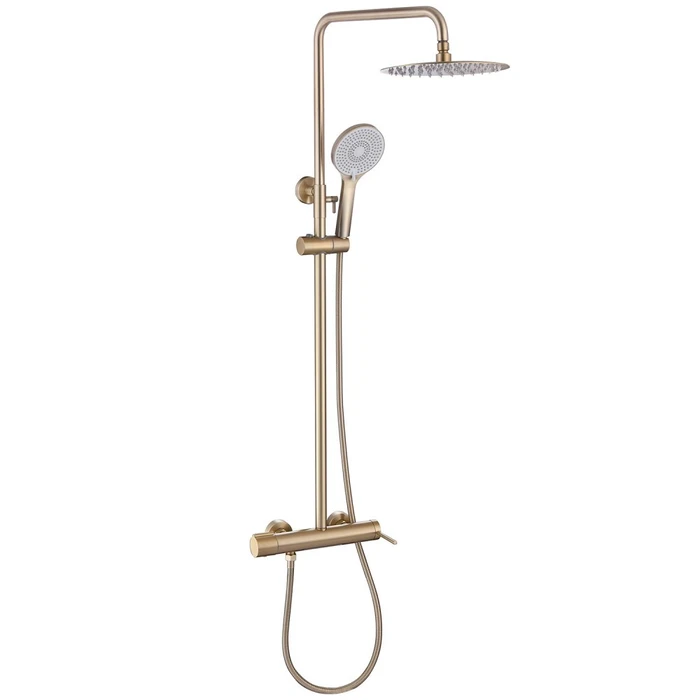 Душевая стойка ABBER Emotion AF8816GL с изливом, золото матовое AF8816GL