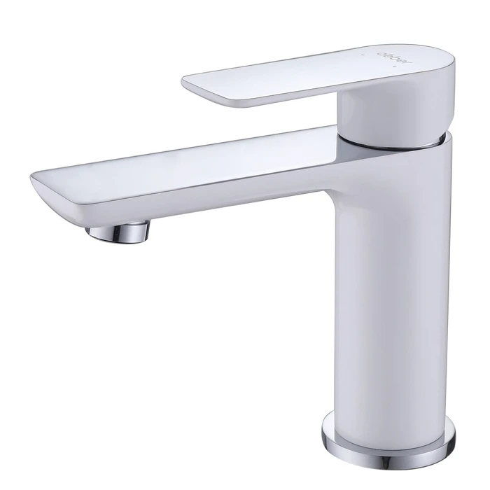 Смеситель ABBER Weiss Insel AF8010W для раковины, белый-хром AF8010W