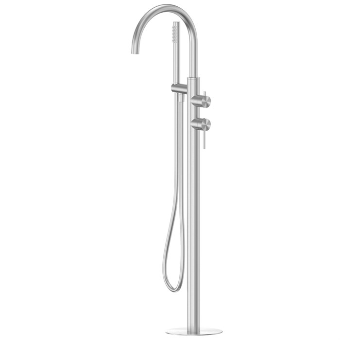 Смеситель ABBER Wasser Kreis 316 AF8115BST напольный для ванны, брашированная сталь AF8115BST - фото 76212