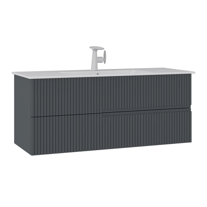 Тумба с раковиной ORKA Moonlight 120 подвесная, антрацит матовый 5001506