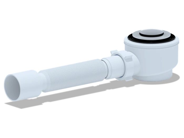 E415CL Сифон для душевого поддона 1 1/2"*50 с гибкой трубой 375*40/50(8шт) хром, клик-клак E415CL