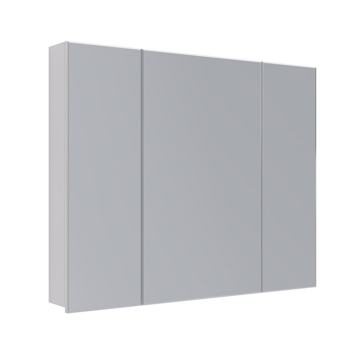 Шкаф зеркальный Lemark UNIVERSAL 100х80 см 3-х дверный, цвет корпуса: Белый глянец LM100ZS-U - фото 79672