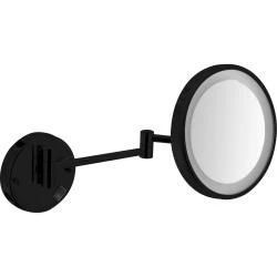 Зеркало с регулировкой и led-подсветкой, увеличение х3, O160 мм VANITY 08006.N черное 08006.N