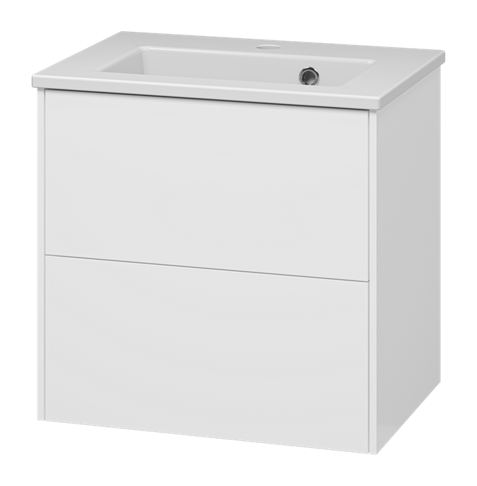 TOY - 50 Тумба подвесная с 2 ящ. белый + раковина УТ000025658 - фото 94964