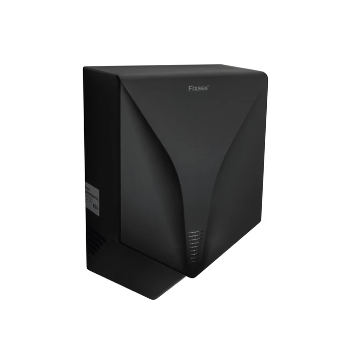 "ОТЕЛЬ" Сушилка для рук FX-31026С черная: 1000W, длина кабеля 30 см, LED индикатор, напряжение 220-240В, класс энергозащиты II, скорость вп 90м/с, вес FX-31026C