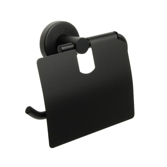 Бумагодержатель с крышкой черный FIXSEN Comfort Black (FX-86010) FX-86010 - фото 95993