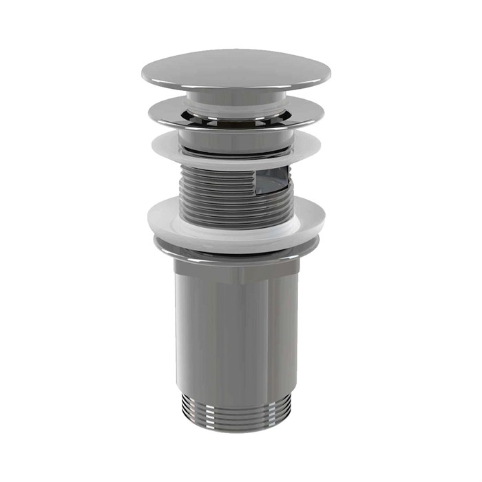 Alcaplast  A392C Донный клапан сифона для умывальника CLICK/CLACK 5/4",цельнометаллический с переливом и большой заглушкой  A392C A392C - фото 97214
