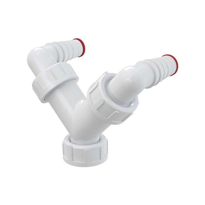 Alcaplast  Двойное колено G1"/ 17-23 с обратным клапаном  P148Z P148Z - фото 97276