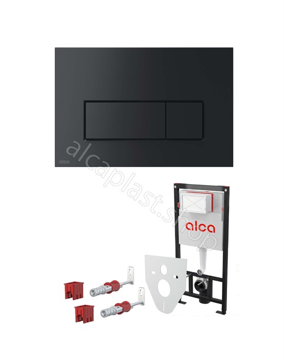 Alcaplast  Set 4v1 для установки унитаза с панелью смыва черной панель смыва черная  AM101/1120-4:1 RU M578-0001 AM101/1120-4:1 RU M578-0001 - фото 97533