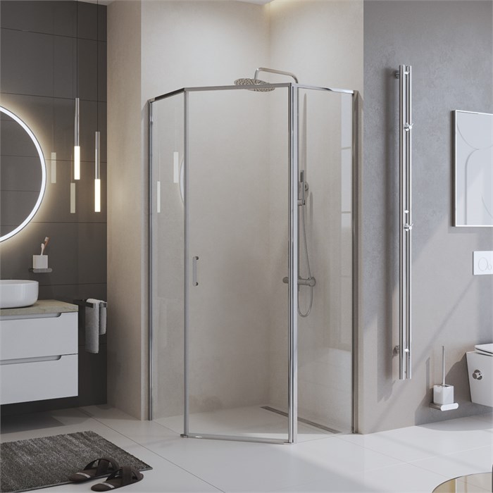 Душевой уголок BelBagno UNO-195-P-1-100-C-Cr UNO-195-P-1-100-C-Cr - фото 97782