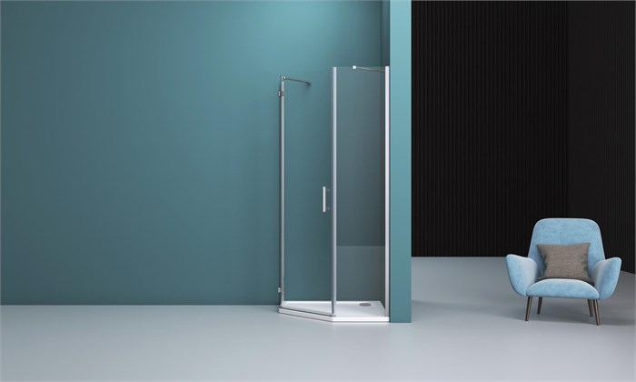 KRAFT-P-1-100-C-Cr-L Душевой уголок KRAFT-P-1-100-C-Cr-L - фото 98001