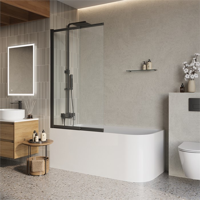 LUCE-VF-11-90/145-C-NERO Душевая шторка на ванну LUCE-VF-11-90/145-C-NERO - фото 98302