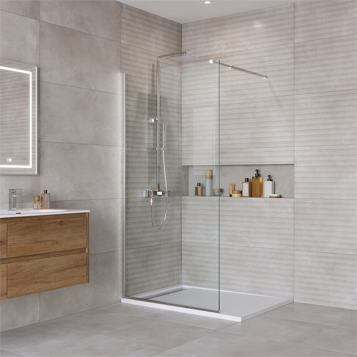 Душевая перегородка BelBagno KRAFT-L-1-90-C-Cr KRAFT-L-1-90-C-Cr - фото 98326