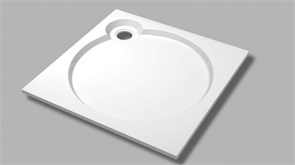 TRAY-S-A-90-SCR-W Экран плоский из искусственного мрамора 900х900х135, белый (Bianco) TRAY-S-A-90-SCR-W