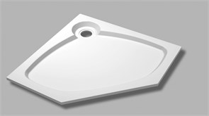 TRAY-S-P-100-56-W Встраиваемый литой поддон из искусственного мрамора пятиугольный 1000х1000х56, белый (Bianco) TRAY-S-P-100-56-W