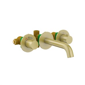 Смеситель для раковины встроенный с термостатом Saona 2381/17SM Золото матовое 1599138642