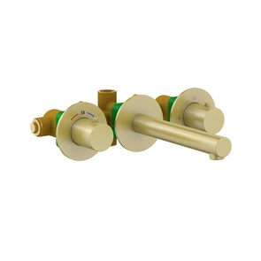 Смеситель для раковины встроенный с термостатом Saona 2382/17SM Золото матовое 829619791