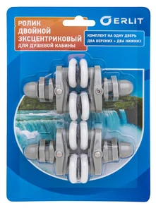 ERLIT Ролики 25 мм эксцентрик двойные комп на дверь, в блистере 2112288001
