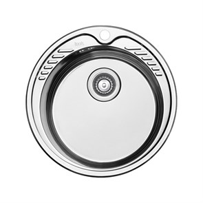 Мойка врезного монтажа с сифоном IDDIS Suno S, нерж. сталь, шелк, D510 (SUN51S0i77S) SUN51S0i77S