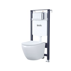 Комплект 3в1: подвесной унитаз, инсталляция и клавиша смыва IDDIS Basic (BASBQ01i73) BASBQ01i73
