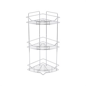 Полка трёхъярусная угловая Milardo Grid проволока стальная, хром (GRICC3CM44) GRICC3CM44
