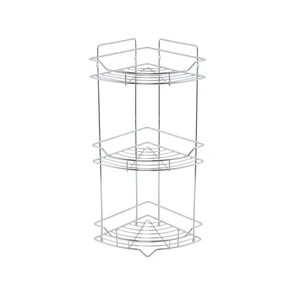 Полка трёхъярусная угловая Milardo Grid проволока стальная, хром (GRICC3CM44) GRICC3CM44