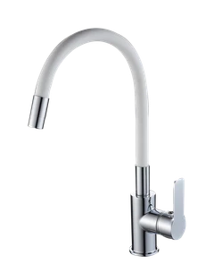 {{photo.Alt || photo.Description || 'Смеситель для кухонной мойки с гибким изливом RUSH Siple (SI7335-60White)'}}
