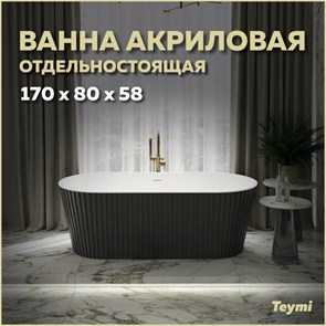 {{productViewItem.photos[photoViewList.activeNavIndex].Alt || productViewItem.photos[photoViewList.activeNavIndex].Description || 'Ванна акриловая 170x80 отдельностоящая Teymi Kati чёрная матовая T130113'}}