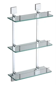 Полка Savol прямая тройная стеклянная 40см (S-06522A-3) S-06522A-3