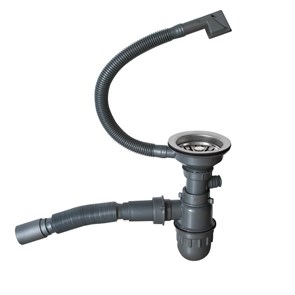 Сифон MIXLINE 3 1/2*40  с прямоуг. переливом, с гофрой 40*40  PRO САТИН (551689) 551689