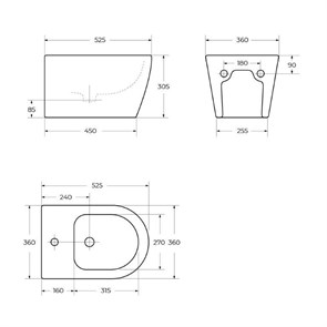 Биде подвесное BelBagno MARINO BB105BH 193732