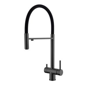 {{photo.Alt || photo.Description || 'Смеситель для кухни GUN METAL с гибким изливом (черный)  под фильтр из нержавеющей стали EKO, EKO05-'}}