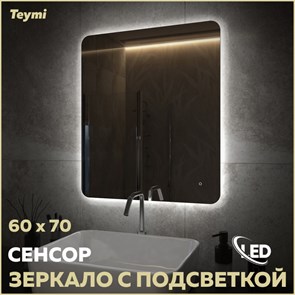 {{photo.Alt || photo.Description || 'Зеркало настенное с подсветкой в ванную Teymi Solli Oreol Pro 60х70 LED сенсор T20258'}}