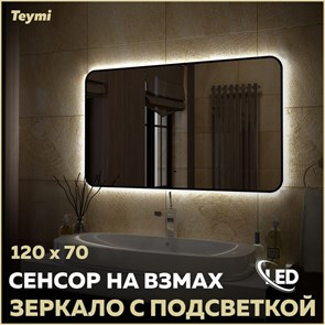 {{photo.Alt || photo.Description || 'Зеркало настенное с подсветкой в ванную Teymi Solli Black Soft Line 120x70 LED сенсор на взмах T20230S'}}