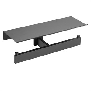 {{photo.Alt || photo.Description || 'Двойной держатель рулона туалетной бумаги с полкой, AI2006B, нержавеющая сталь AISI 304, черный.'}}